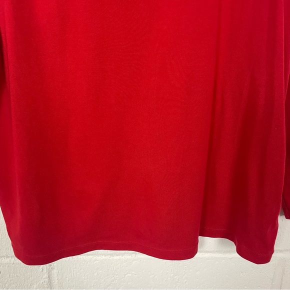 Lauren Ralph Lauren‎ Long Sleeve Tee Boatneck Red Classic Preppy Old Money 2X - Picture 5 of 12